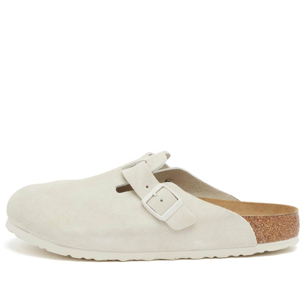 Birkenstock Boston SFB Clog - Antique White Suede