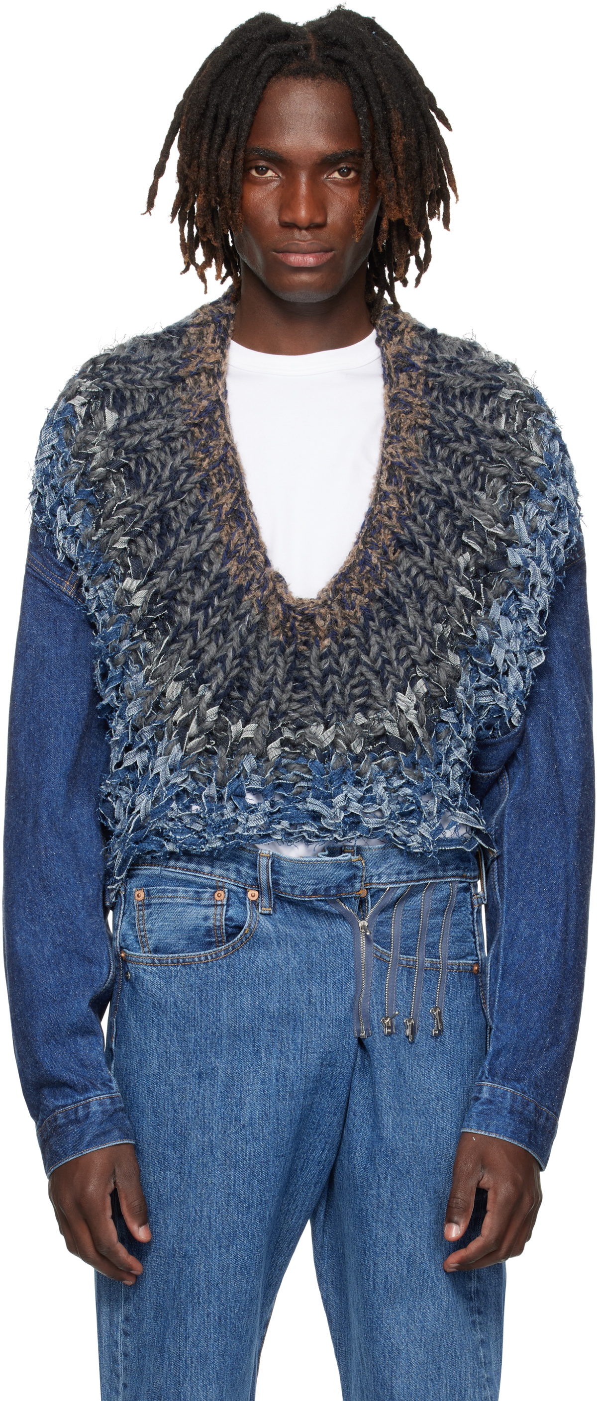 Bless Blue The Cristaseya Jeansfrontpatent Denim Jacket Bless