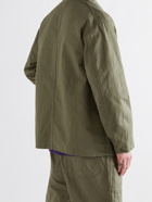 NEEDLES - Logo-Print Herringbone Cotton Chore Jacket - Green