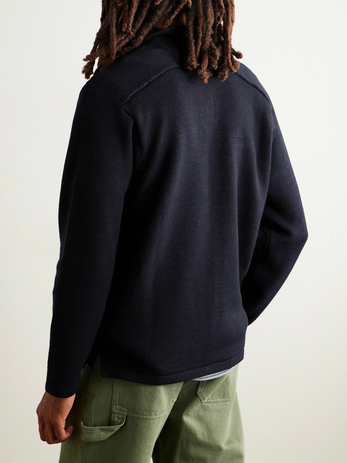 Inis Meáin - Wool and Linen-Blend Polo Shirt - Blue