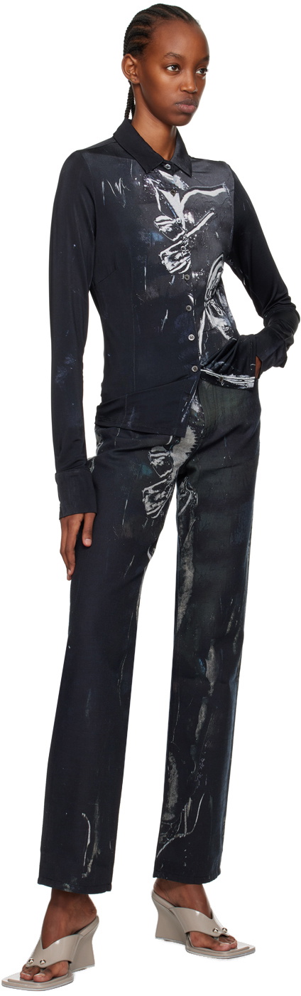 Louisa Ballou Black Button Up Shirt