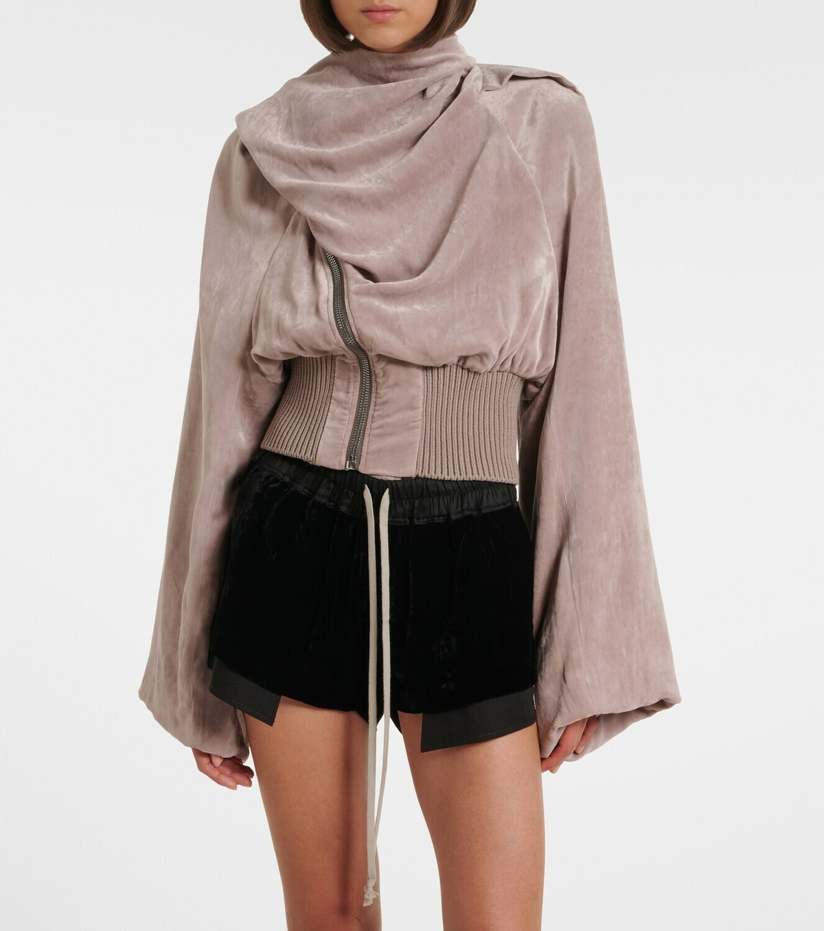 Rick Owens Scarf Flight chenille bomber jacket