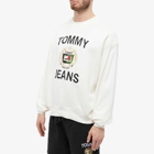 Tommy Jeans Men's Luxe Logo Crew Sweat in Ancient White