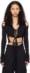 Jade Cropper Black Hooded Cardigan