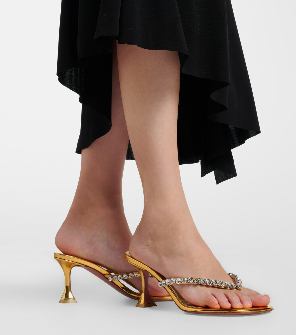 Amina Muaddi Gigi embellished leather thong sandals