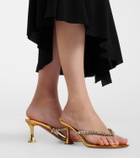 Amina Muaddi Gigi embellished leather thong sandals