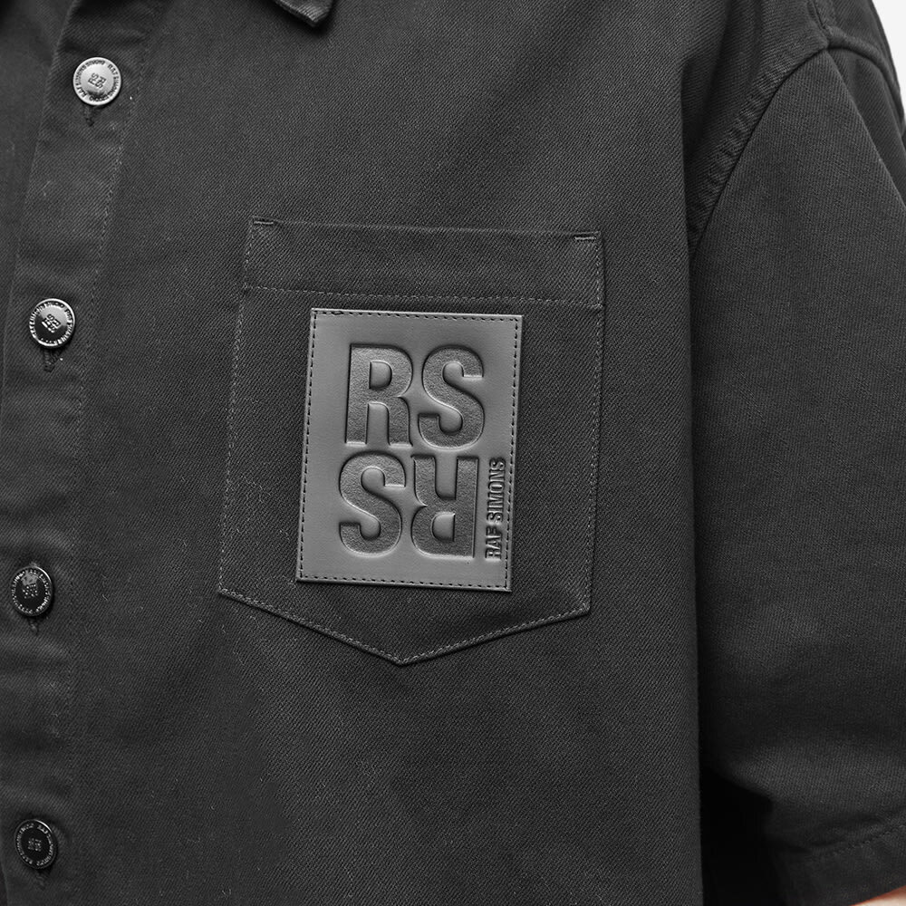 Raf Simons Men's Oversized Short Sleeved Denim Shirt in Black Raf