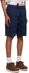 AAPE by A Bathing Ape Navy Embroidered Shorts