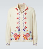 Bode Garden Party beaded linen shirt