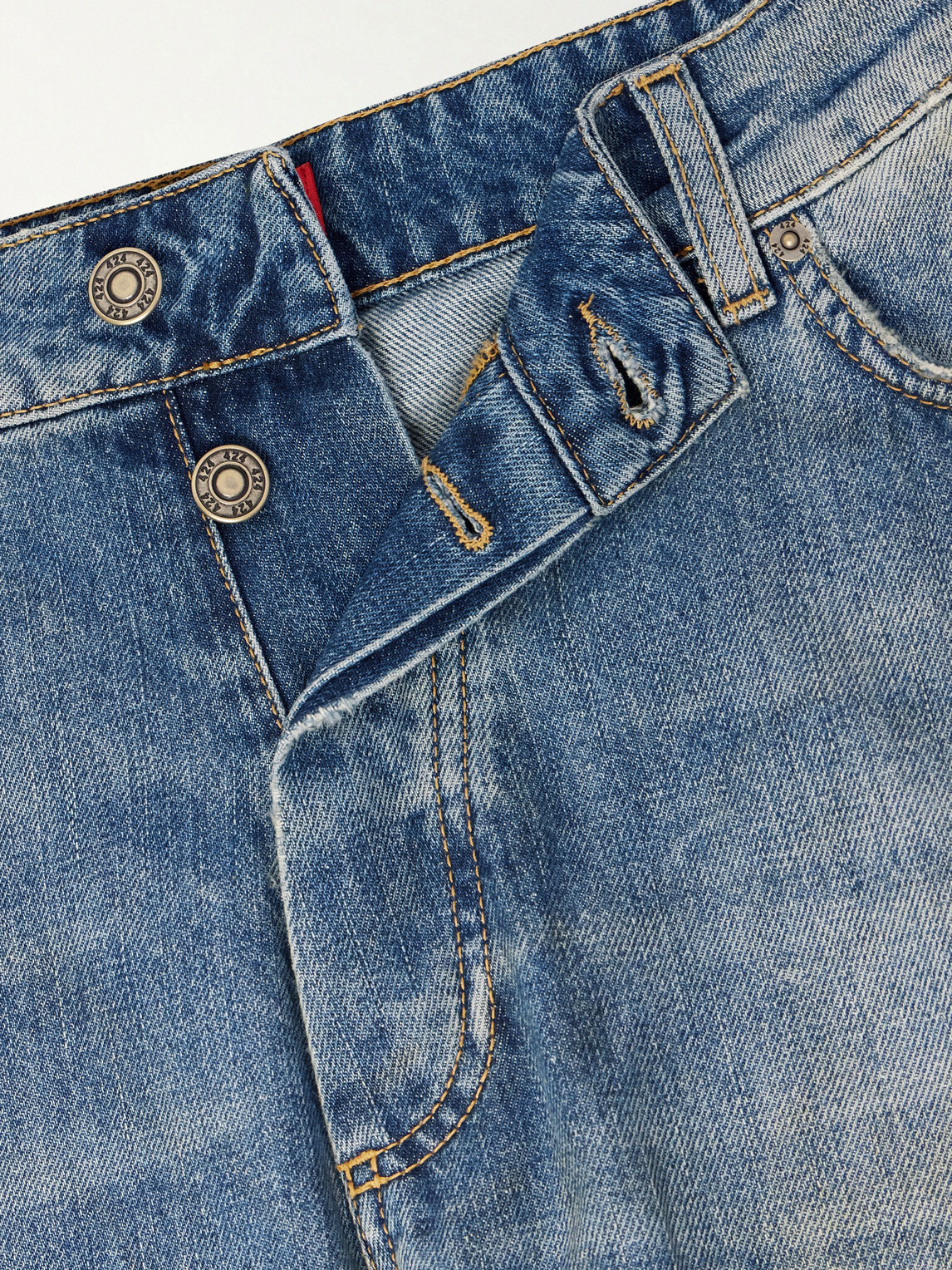 424 - Big Daddy Wide-Leg Distressed Jeans - Blue