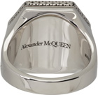 Alexander McQueen Silver & Brown Skull Signet Ring