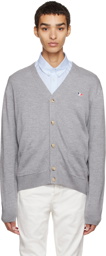 Maison Kitsuné Gray Tricolor Fox Patch Cardigan