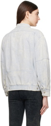 OPEN YY Blue Faded Bomber Jacket