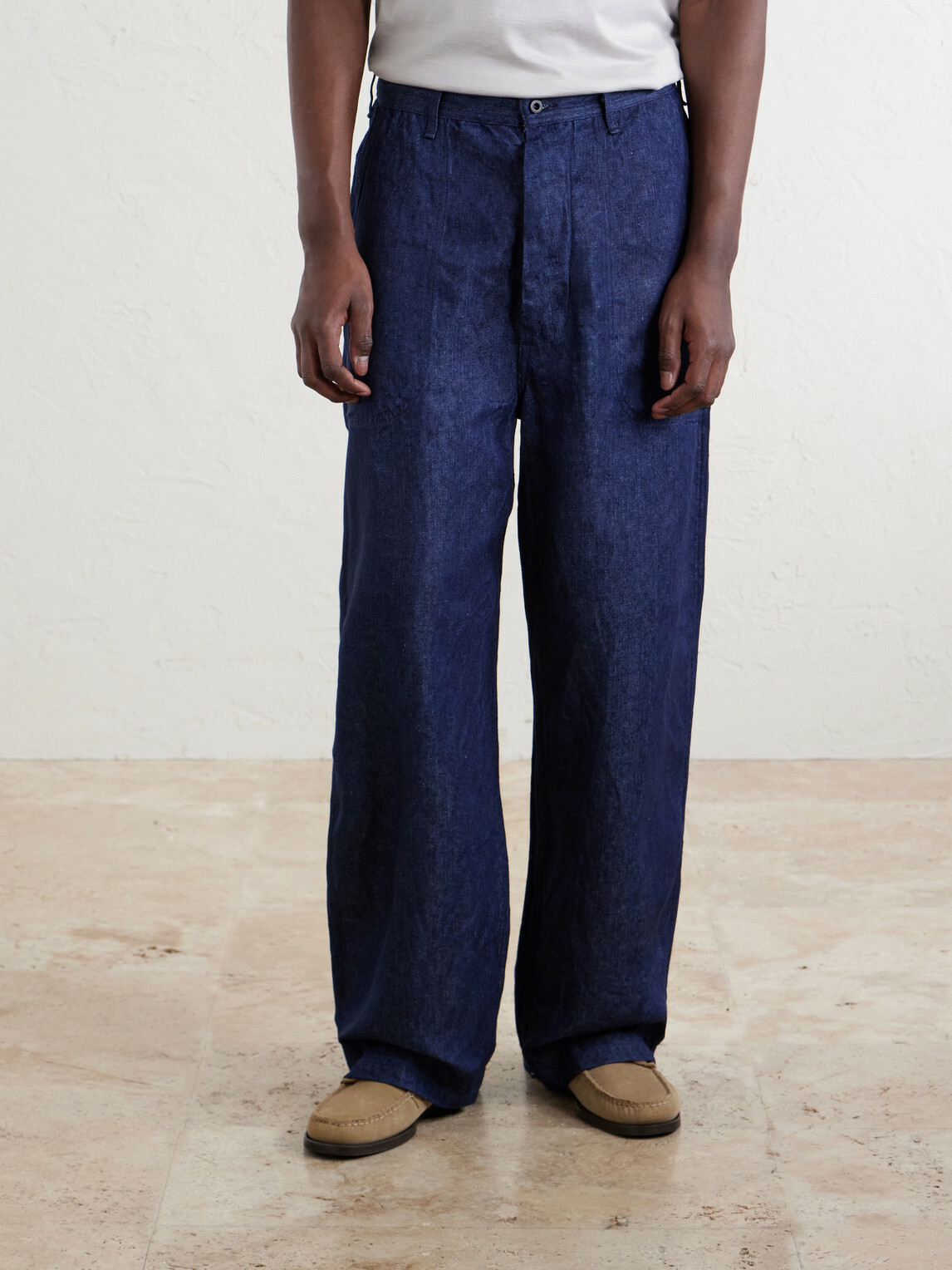 OrSlow - U.S. Navy Straight-Leg Linen Trousers - Blue