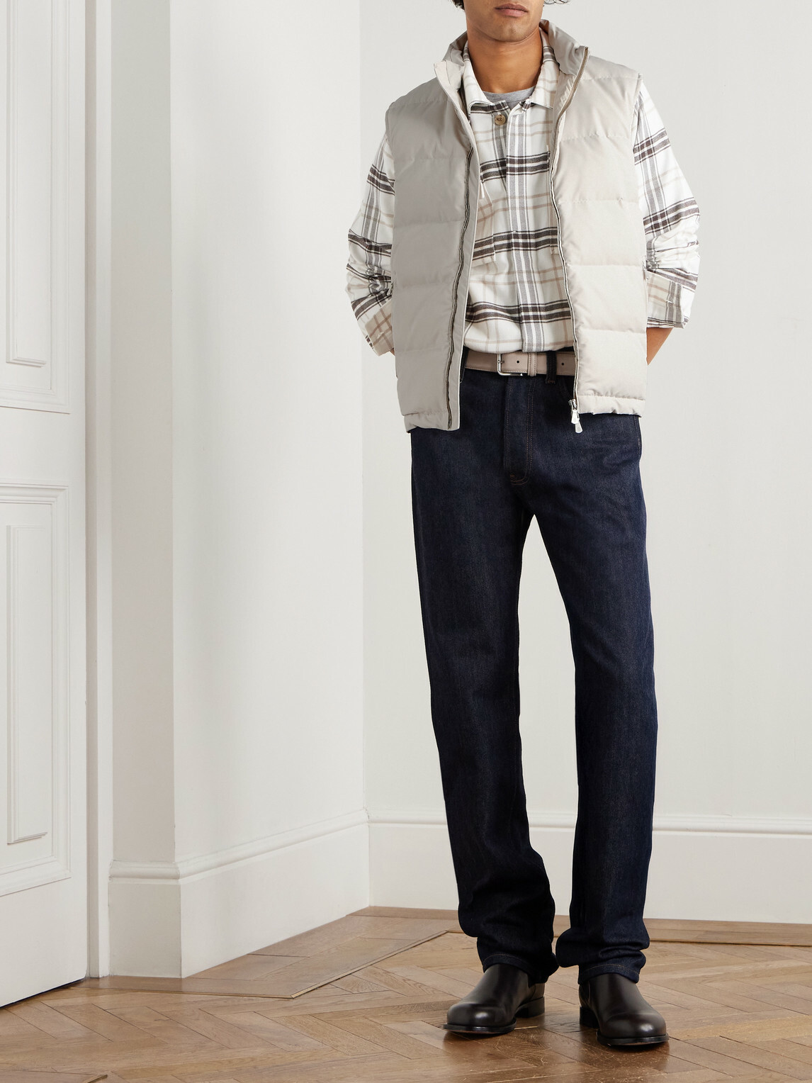 Eleventy - Quilted Tech Wool-Blend Down Gilet - Gray