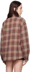 GUESS USA Red Padded Flannel Overshirt
