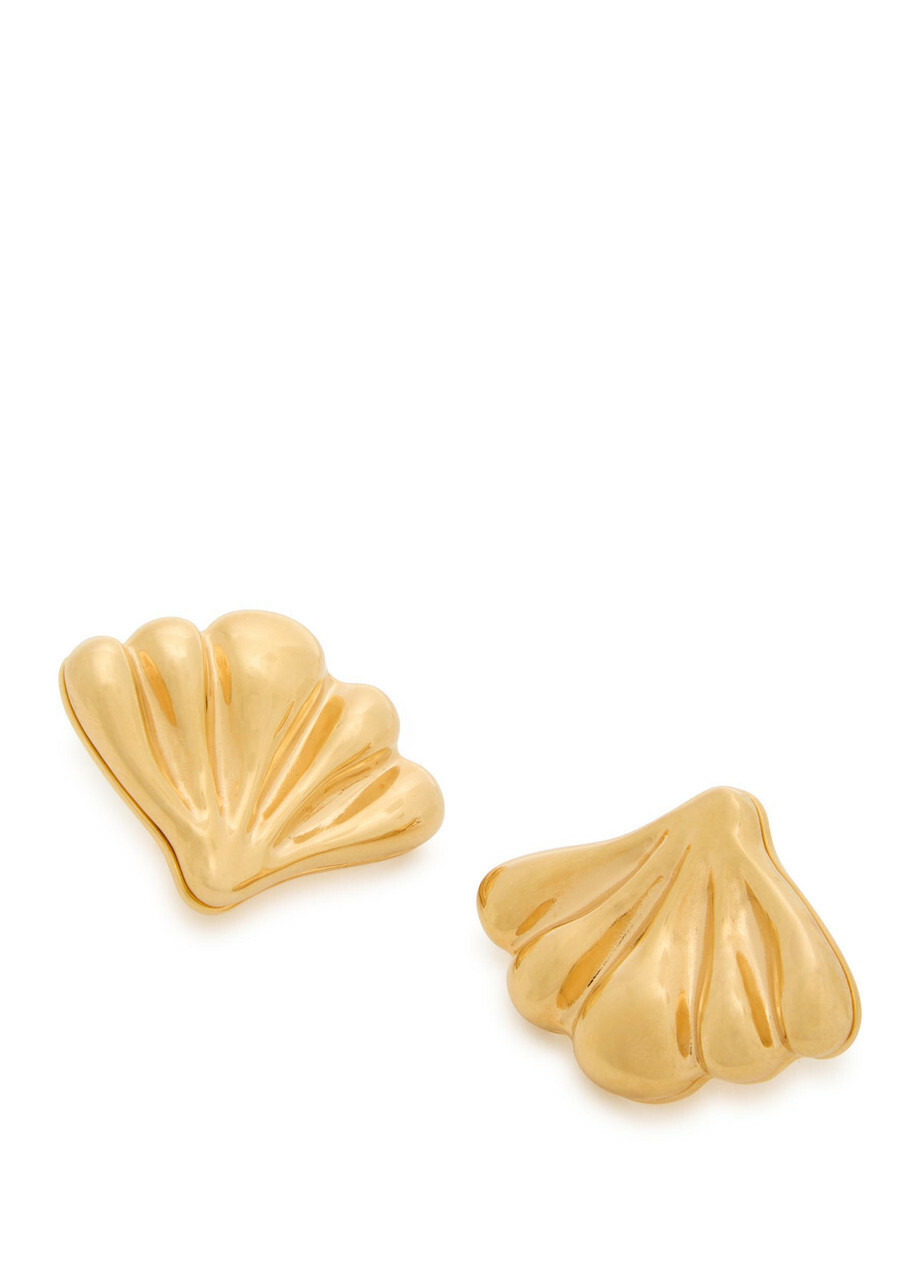 Chloe The Chloé Mirror Shell Earrings - Gold - One Size