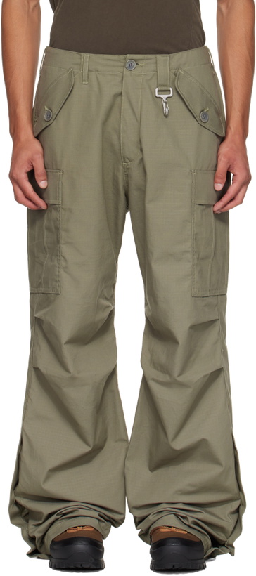 Photo: Reese Cooper Khaki Cotton Ripstop Wide Leg Cargo Pants