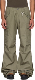 Reese Cooper Khaki Cotton Ripstop Wide Leg Cargo Pants