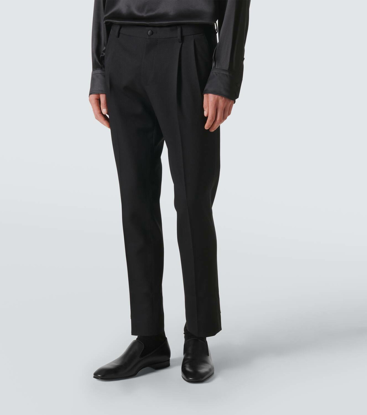 Dolce&Gabbana Wool-blend gabardine tuxedo pants