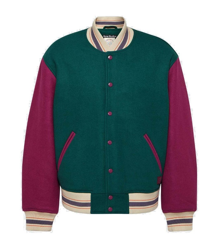 Photo: Acne Studios Colorblocked wool-blend varsity jacket