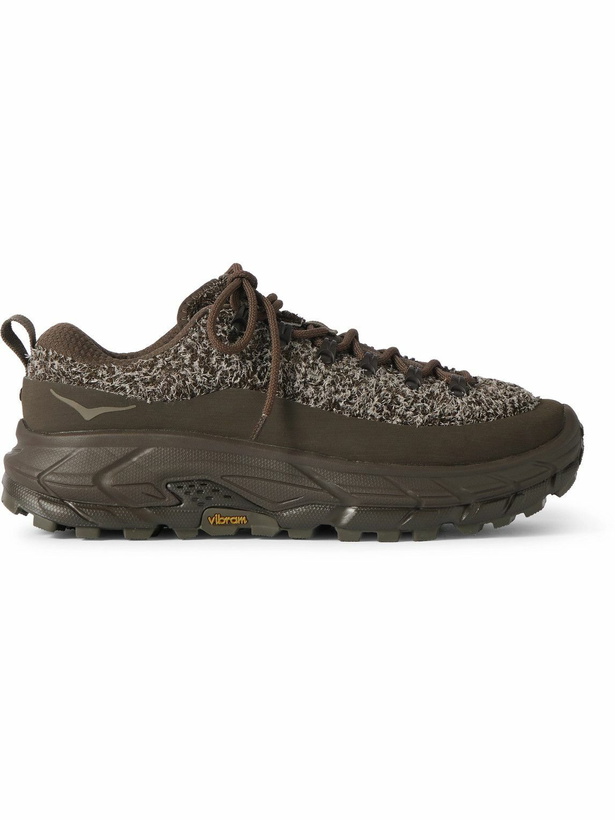 Photo: Hoka - Tor Summit Rubber-Trimmed Textured-Suede and Mesh Sneakers - Brown