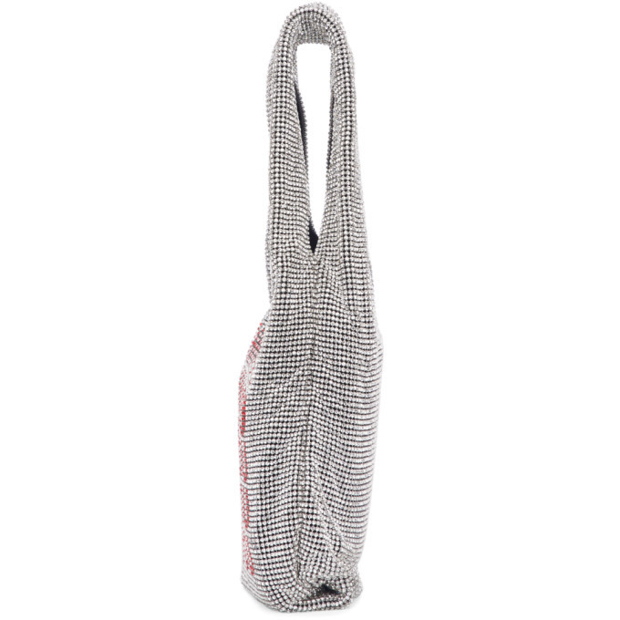 Alexander Wang Silver Rhinestone Mini Wanglock Shopper Tote