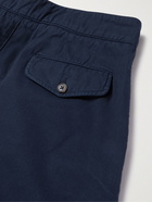 PURDEY - Riviera Pleated Cotton and Cashmere-Blend Twill Shorts - Blue