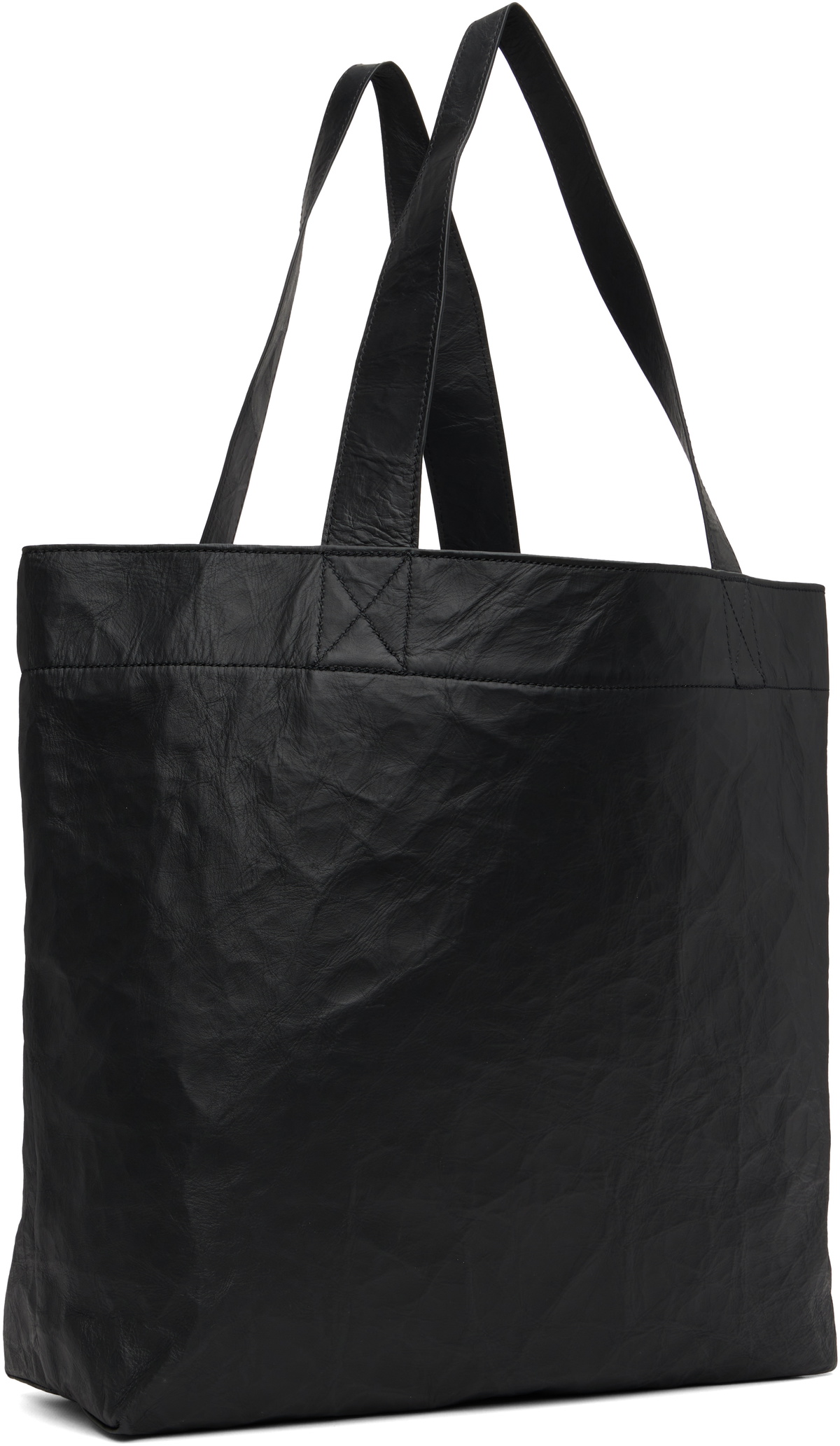 Y-3 Black 'Y-3' Leather Tote