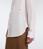 Prada Tie-neck silk poplin shirt