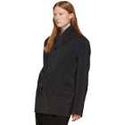 Lemaire Black Silk Double-Breasted Blazer