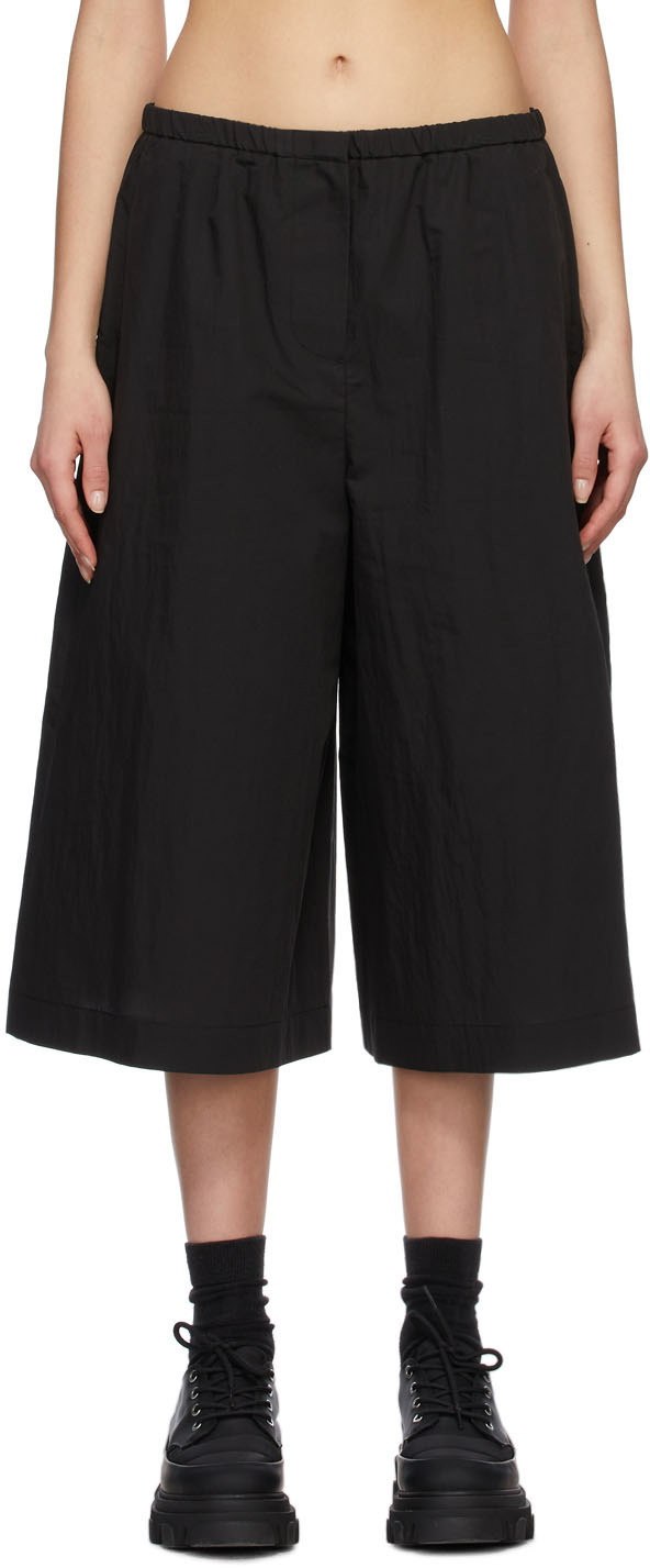 NEW Zara Wide Leg Culotte Trousers Career Black Pull On High Waist Pants  Small | eBay