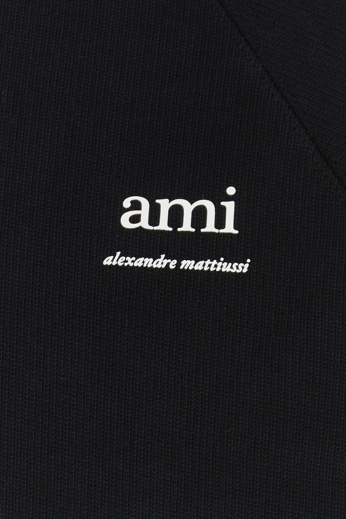 Ami Alexandre Mattiussi Black Stretch Cotton Sweatshirt