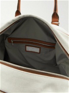 Brunello Cucinelli - Borsa Leather-Trimmed Canvas Weekend Bag