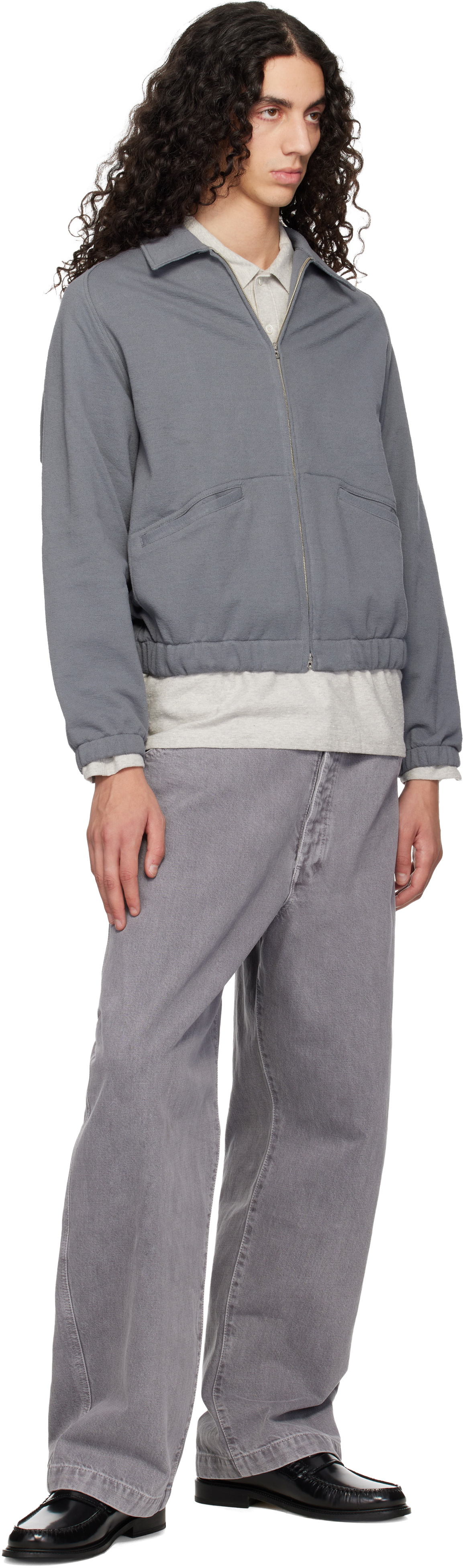 Lady White Co. Gray Textured Coach Jacket