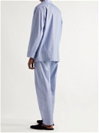 EMMA WILLIS - Houndstooth Brushed Cotton-Poplin Pyjama Set - Blue