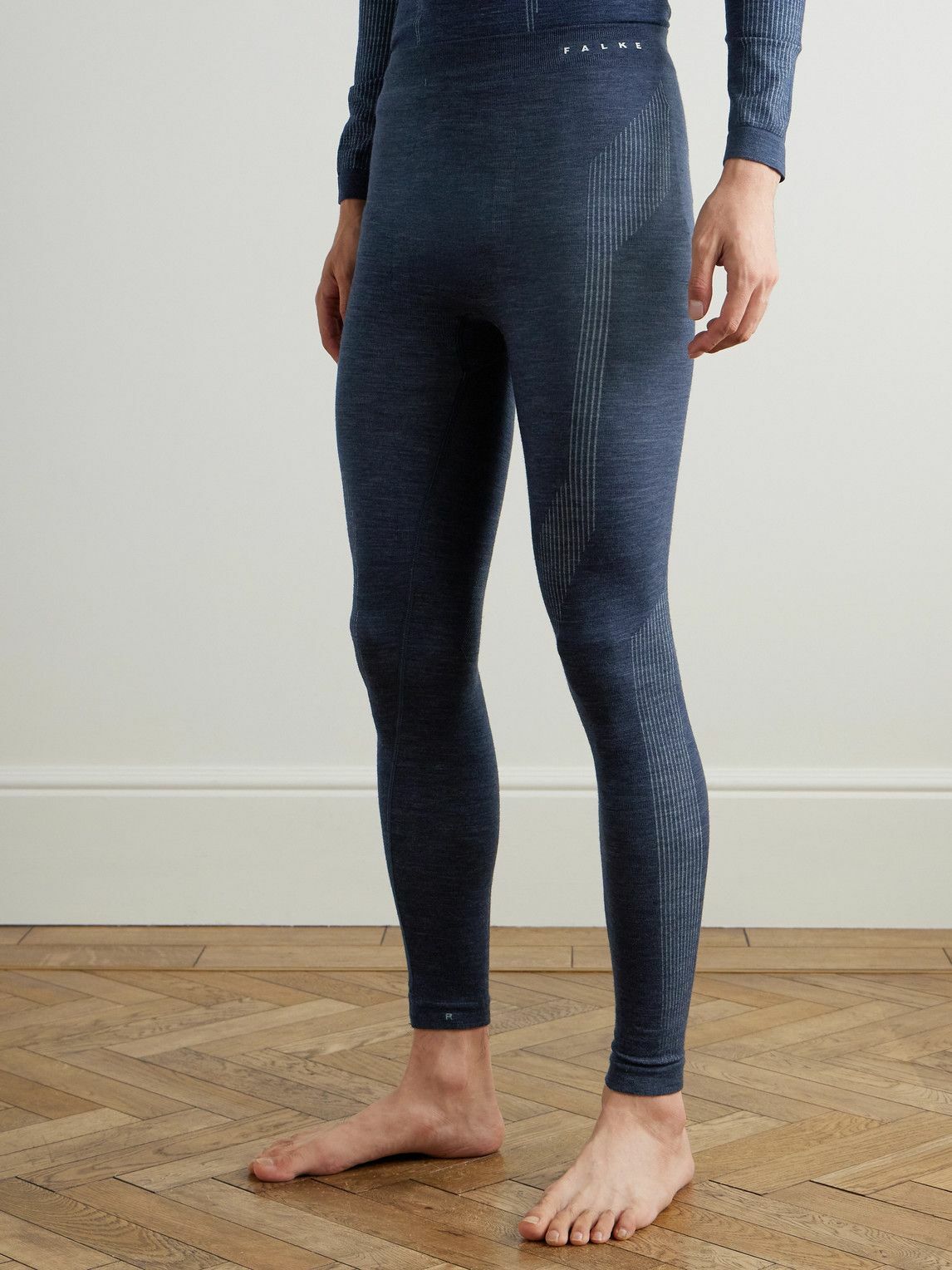 Falke - Printed Virgin Wool-Blend Ski Tights - Blue