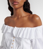 Melissa Odabash Corrine off-shoulder cotton poplin blouse