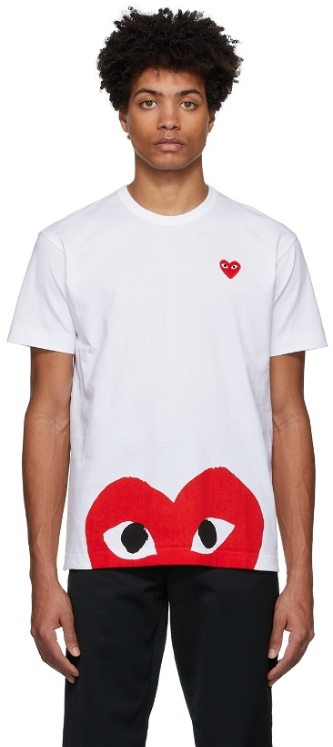 Photo: COMME des GARÇONS PLAY White & Red Half Heart T-Shirt