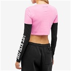 1017 ALYX 9SM Women's Double Sleeve Crop T-Shirt in Pink/Black