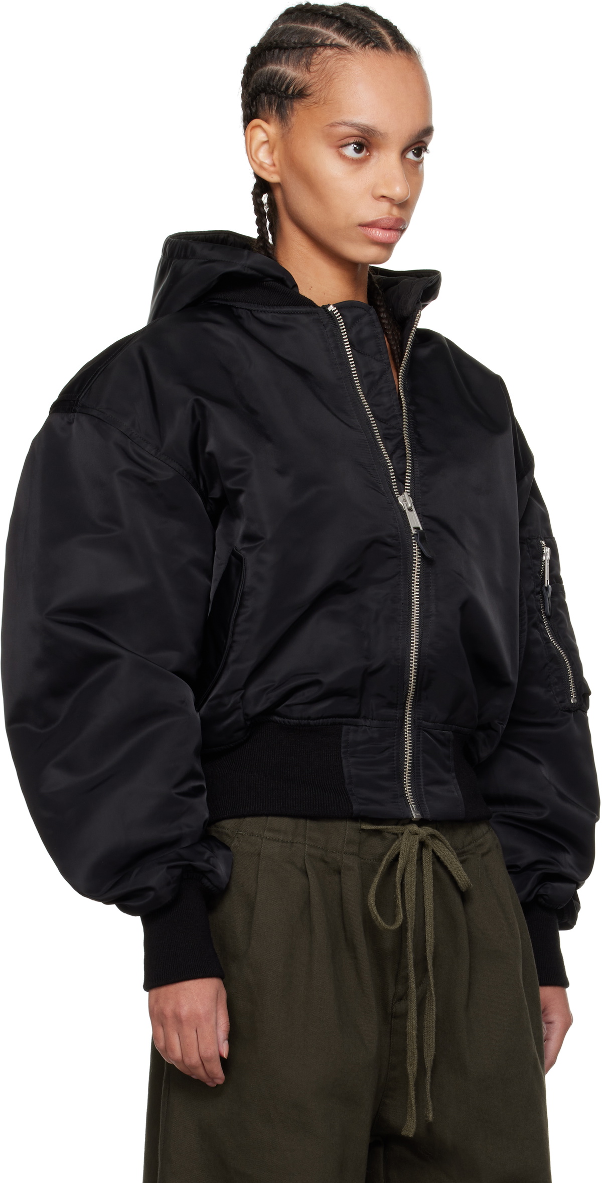 Entire Studios Black Broad Bomber Jacket