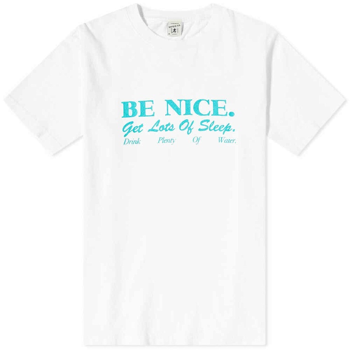 Photo: Sporty & Rich Be Nice T-Shirt in White/Teal