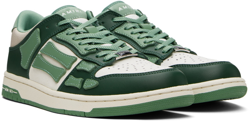 【AMIRI】グリーン&ベージュ Skel Top ローカットスニーカー AMIRI Green & Beige Skel Top Low Sneakers Amiri