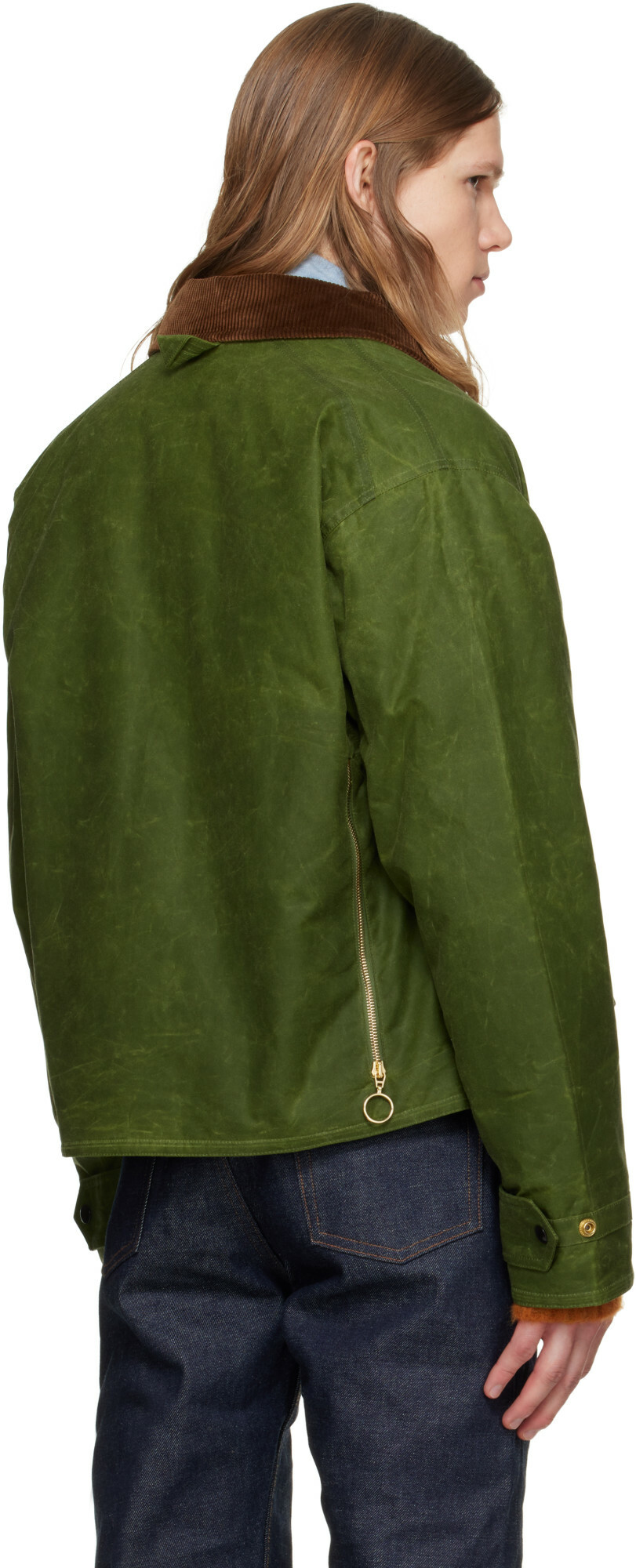 Drake's Khaki Waxed Cotton Wader Jacket