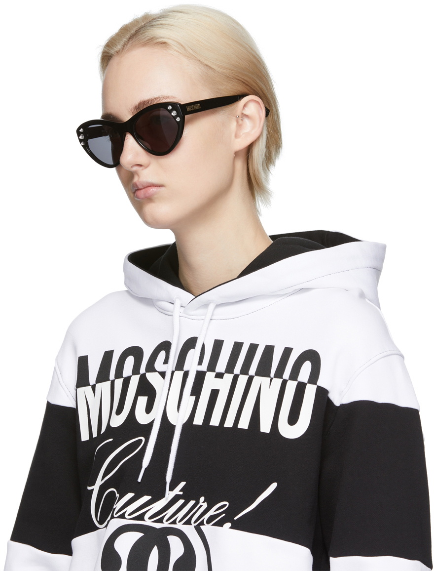 Moschino Black Cat-Eye Crystal Sunglasses Moschino display picture 2