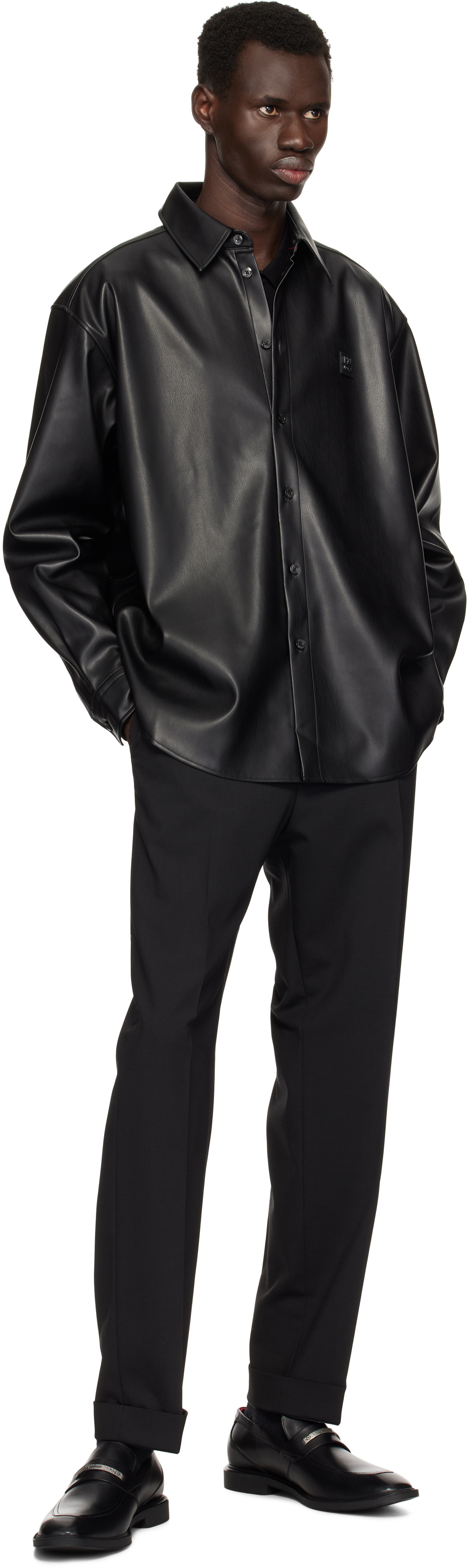 Hugo Black Leather Loafers