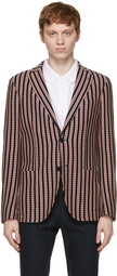 Etro Navy Armure Weave Blazer