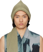 HOMME PLISSÉ ISSEY MIYAKE Khaki Beanie Scarf
