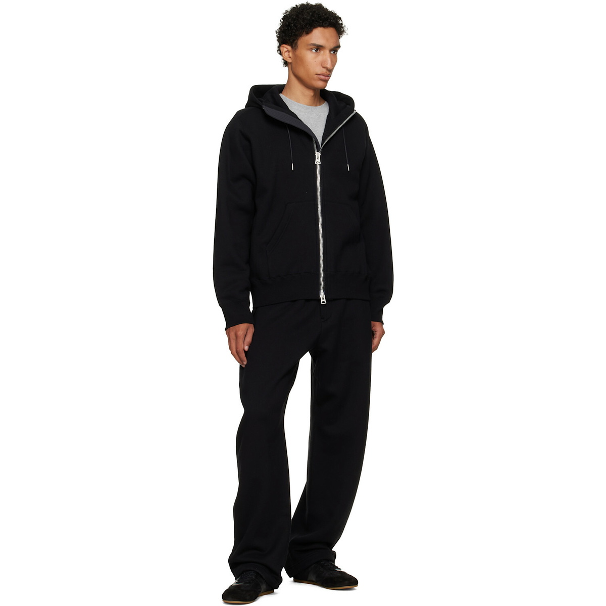 sacai Black Cotton Jersey Sweatpants