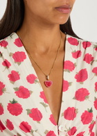 Crystal Haze Jelly Heart 18kt Gold-plated Necklace - Red - One Size